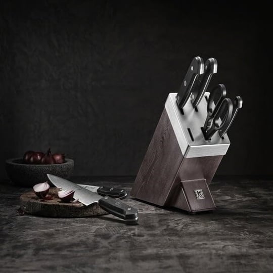 Zwilling 7 Parça Kendinden Bilemeli Blok Set, Doğal Ahşap ve Gümüş Rengi