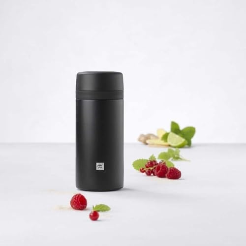 Zwilling Thermo Çay Demlikli Matara, Paslanmaz Çelik, Siyah, 420 ml