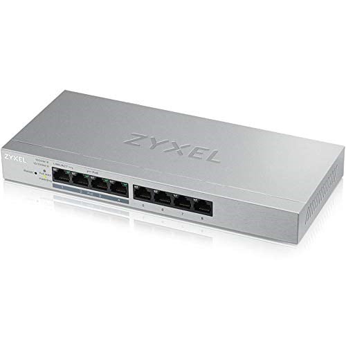 Zyxel 8-Port 10/100/1000 Gigabit Web Managed PoE+ Switch | 60 Watt [GS1200-8HPv2]