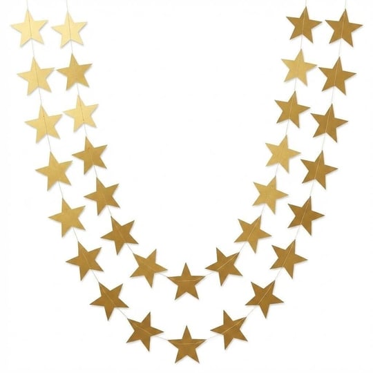 3D Gold Yıldız Sarkıt Süs 4 Metre