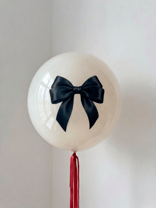 BALON ÜZERİ SİYAH FİYONK TEMALI BASKI