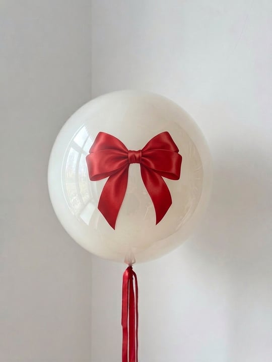 BALON ÜZERİNE KIRMIZI FİYONK TEMALI BASKI