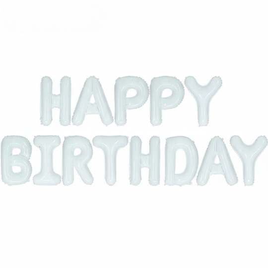 Beyaz Happy Birthday Yazılı Folyo Balon