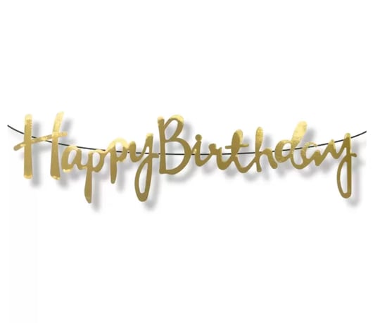 Gold İtalik Kaligrafi Happy Birthday Yazısı