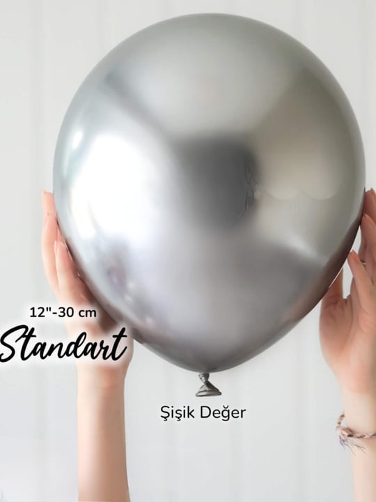 Gümüş Krom Balon (5 Adet)
