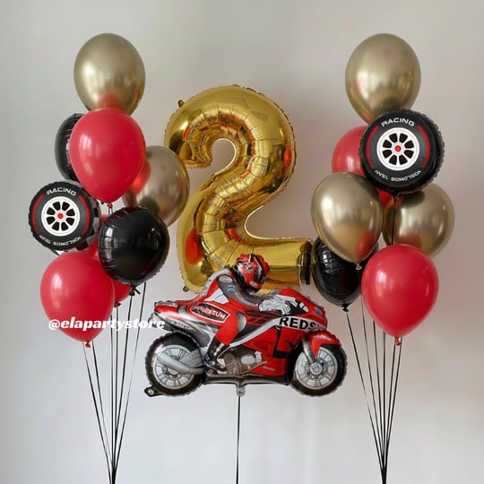 KIRMIZI MOTOSİKLET FOLYO BALON KONSEPT