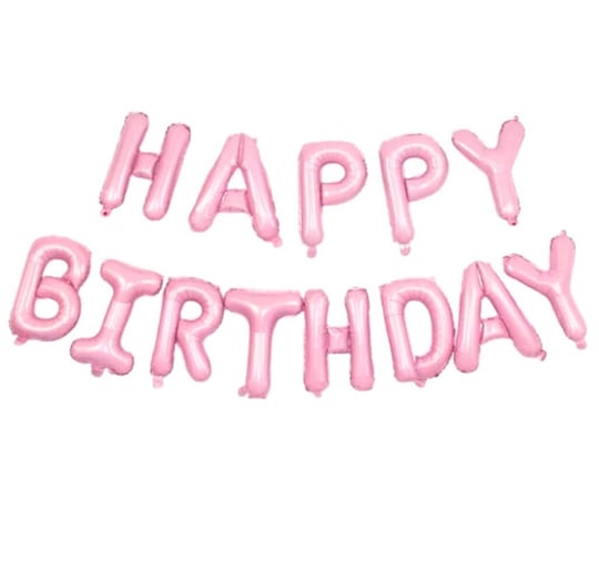 Pembe Happy Birthday Yazılı Folyo Balon