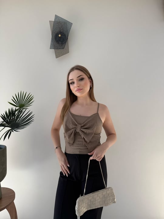 Askılı Fiyonk Detay Atlet Vizon 2364