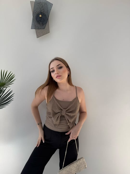 Askılı Fiyonk Detay Atlet Vizon 2364