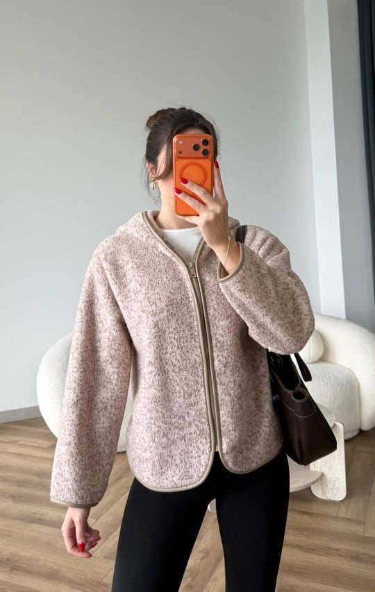 Kapişonlu Teddy Mont Vizon 2514