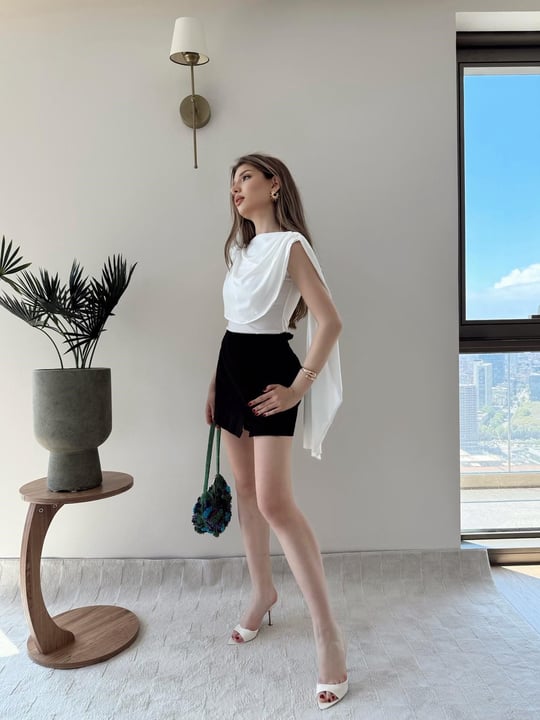 Omuz Saçaklı Sandy Bodysuit Beyaz 2269