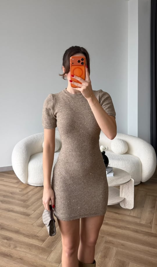 Simli Triko Elbise Vizon 2510