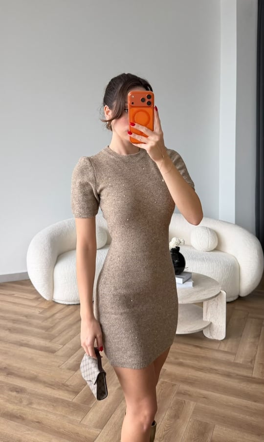 Simli Triko Elbise Vizon 2510