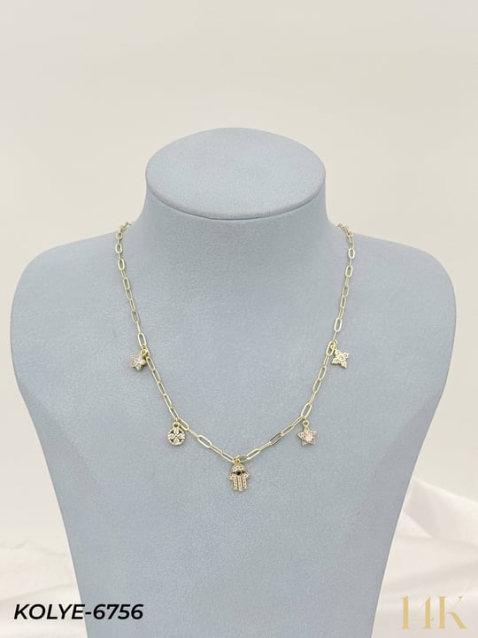 14K Charmlı Kolye 45cm // KOLYE-6756KOLYE-6756