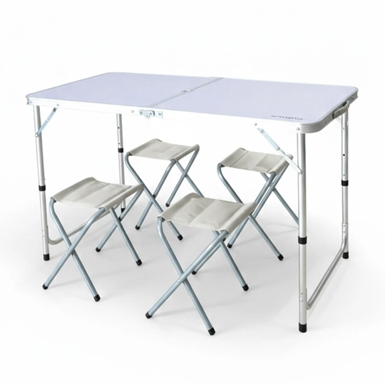 Madfox Nomad Duo 4 Tabureli Katlanır Kamp Masası Seti - 120x60 cm - Masa - Sandalye KampAVM