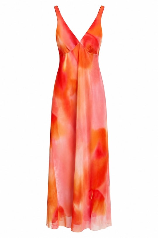 Askılı Batik Desen elbise 8781