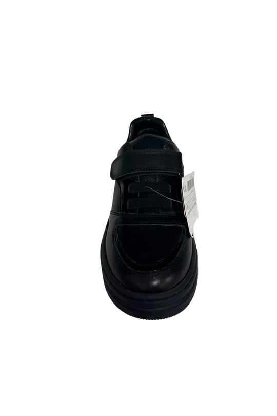 Unisex Çocuk Spor Ayakkabısı – Siyah Hakiki Deri, Anatomik Taban, çift cırt bant + bağcık, ince taban, ürün etiketi (barkod) görünüyor (26-36 Numara)şenler bebe world kids Ortopedik Çocuk Ayakkabısı