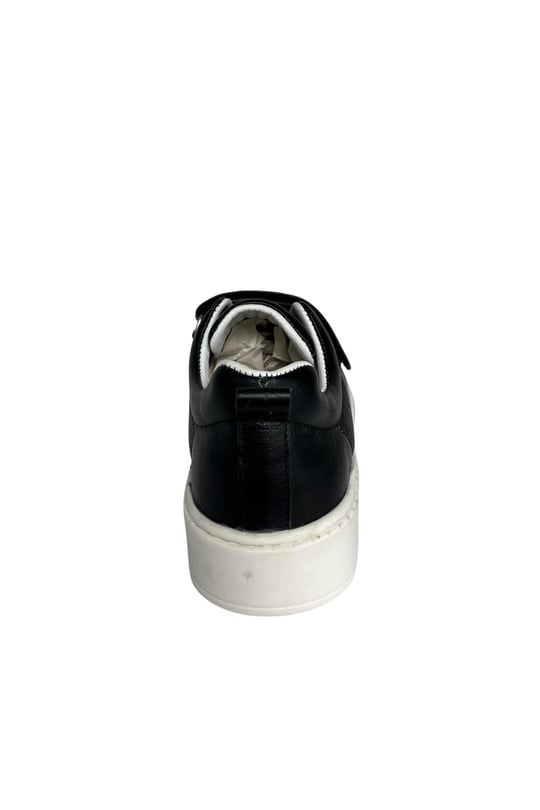 Unisex Çocuk Spor Ayakkabısı – Siyah-Beyaz Hakiki Deri, Anatomik Taban, cırt cırt bant, beyaz kalın taban, sade spor ayakkabı tasarımı (26-36 Numara)şenler bebe world kids Ortopedik Çocuk Ayakkabısı