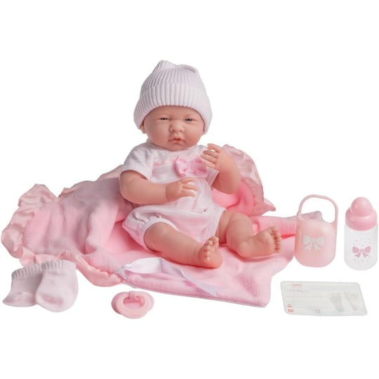 Berenguer Gerçekçi Yenidoğan Oyuncak Bebek 39 cm ve Pembe Kundak Seti