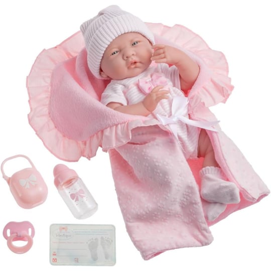 Berenguer Gerçekçi Yenidoğan Oyuncak Bebek 39 cm ve Pembe Kundak Seti