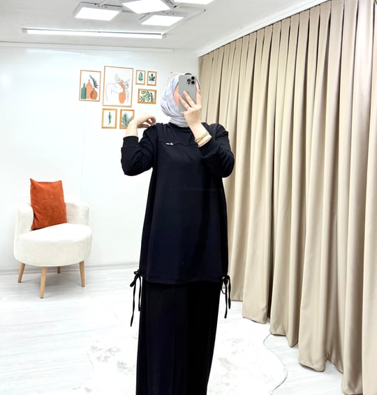 Bronşlu takım siyah  006 