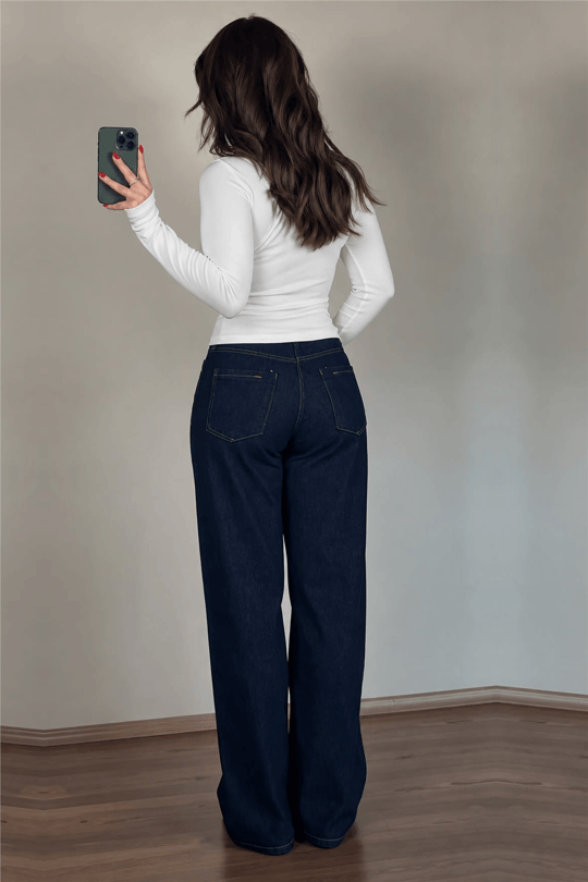 Lacivert Straight Jean Pantolon