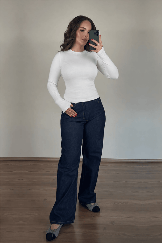 Lacivert Straight Jean Pantolon
