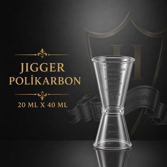 Polikarbon Şeffaf Jigger 20ml - 40ml