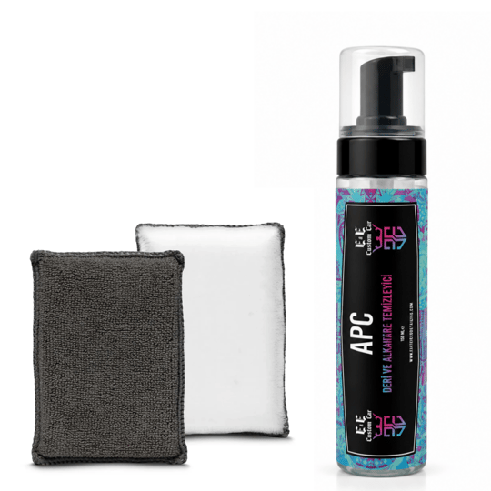 EE CUSTOM CAR APC DERİ VE ALKANTARA TEMİZLEYİCİ 250 ML + SUPERCLEAN SCRUP PAD (PLASTİK VE DERİ TEMİZLİK PEDİ)
