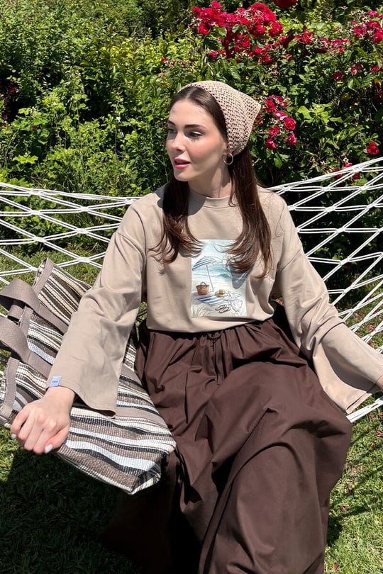 Taş Summer Wibes Baskılı Body