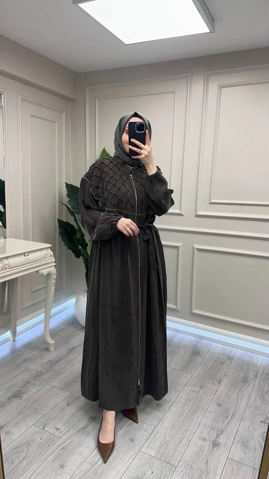 Misswhence 39505 Kahverengi Nervür Detaylı Kap