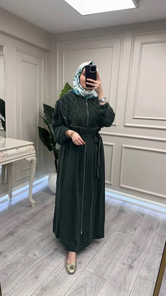 Misswhence 39505 Yeşil Nervür Detaylı Kap