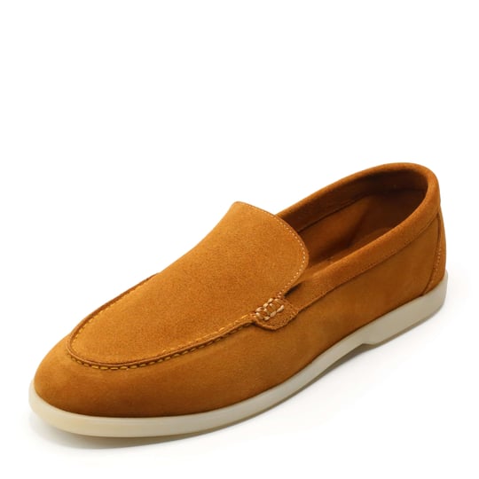 45 46 47 numara erkek tarçın süet yazlık loafer makosen ayakkabı ana görünüm