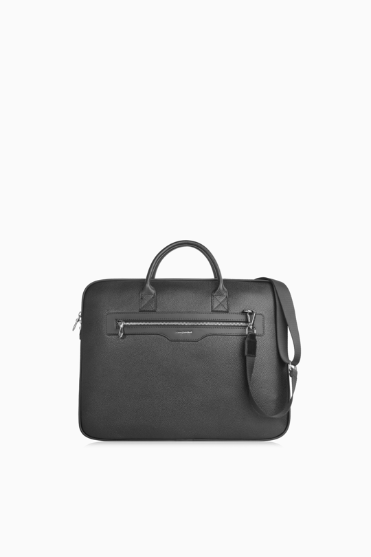 Hakiki Deri Görünümlü Unisex Laptop ve Evrak Çantası - 7611 - Siyah