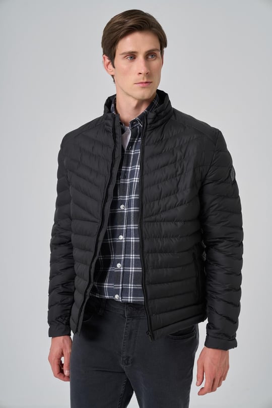 Morven Erkek Haki Polyester Kısa Kapitone Mont | Morven