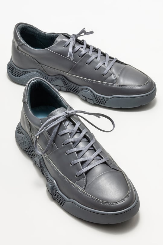 Gri Deri Erkek Spor Ayakkabı Satın Al! AKASH-1-09 Fiyatı | Elle Shoes