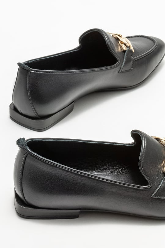 Siyah Deri Kadın Loafer Satın Al! GEORGINA-01 Fiyatı | Elle Shoes