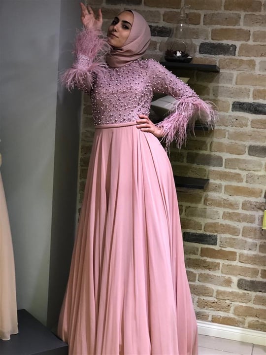 KENZEL FRONT AND BACK TULLE DETAILED EVENING DRESS