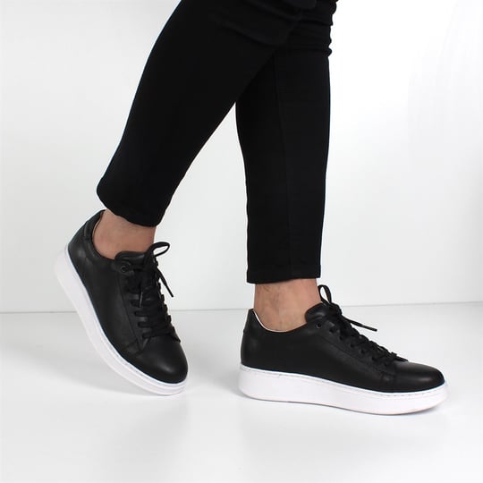 Siyah Deri Ayakkabı Erkek Sneaker 550 777-1 | Celal Gültekin