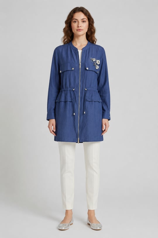 フイルコード İkoll 25501 Kazayaği Kombinli Trenchcoat - Toprak Kap İKOLL