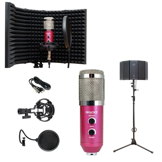 Provoice BM-300 Kayıt Mikrofonu + Provoice YP-5 Ses Yalıtım Paneli+ Akrobat  Mikrofon Standı Full Set