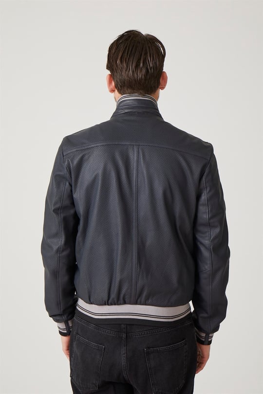double faced leather coat
