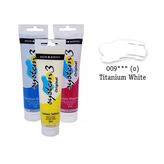 Daler-Rowney System 3 Titanium White Acrylic Paint 500ml