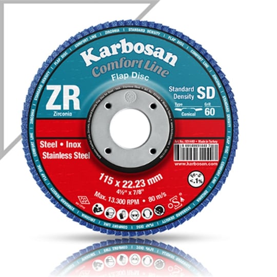 Flap Disk Konik (Paslanmaz Çelik) 115x22 40Kum (ZR) (T516665)