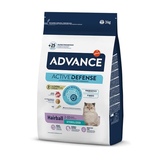 Advance Cat Sterilized Hairball Hindili Kısır Kedi Maması 3 Kg, Kısırlaştırılmış Kedi Maması, Advance