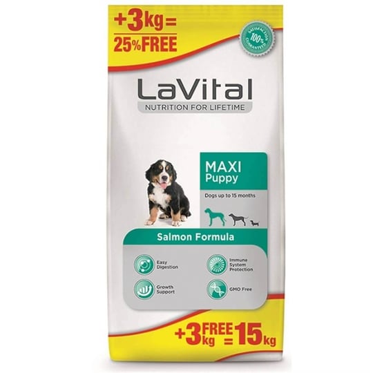 La Vital Maxi Somonlu Yavru Köpek Maması 12+3 Kg | PetBurada