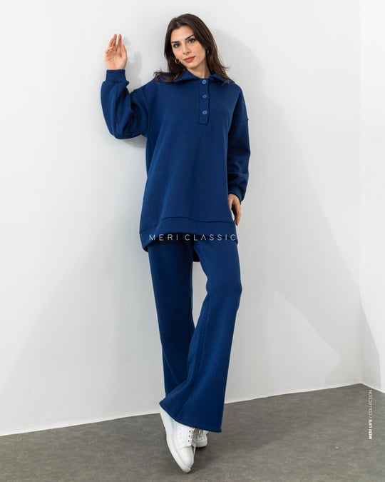 Polo Yaka Sweat Pantolon Lacivert Tak m Meristore