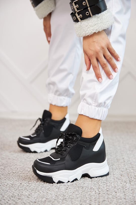 Mate Siyah Bağcıklı Kadın Sneaker Spor Ayakkabı