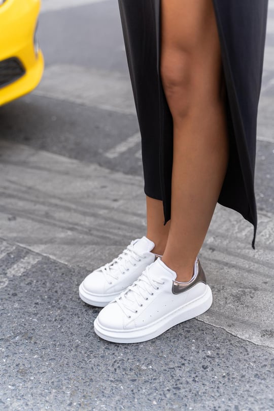 Rox Beyaz Renkli Arkası Platin Kadın Spor Ayakkabı