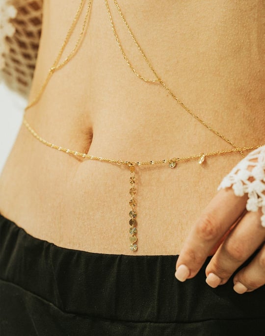 Body chain sterling sale silver